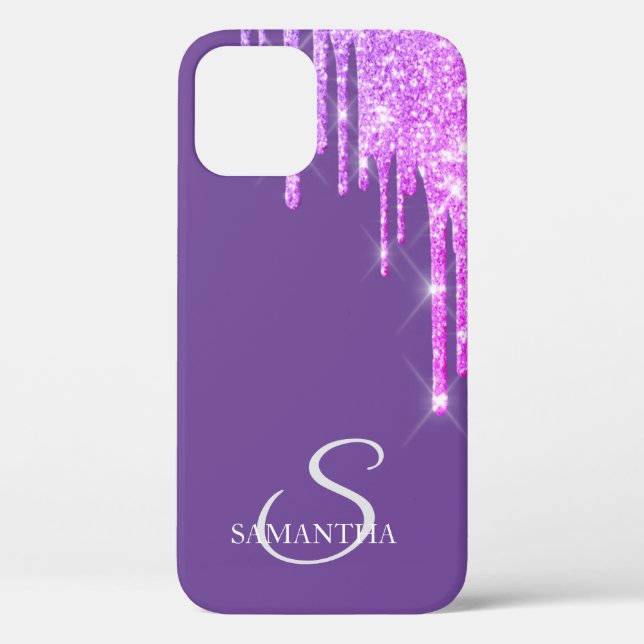Elegante Rose Gold Glitzer Tropfen Case-Mate iPhone Hülle (Rückseite)