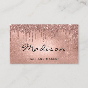 Elegante Rose Gold Glitzer Tropfen Haare und Schmi Visitenkarte