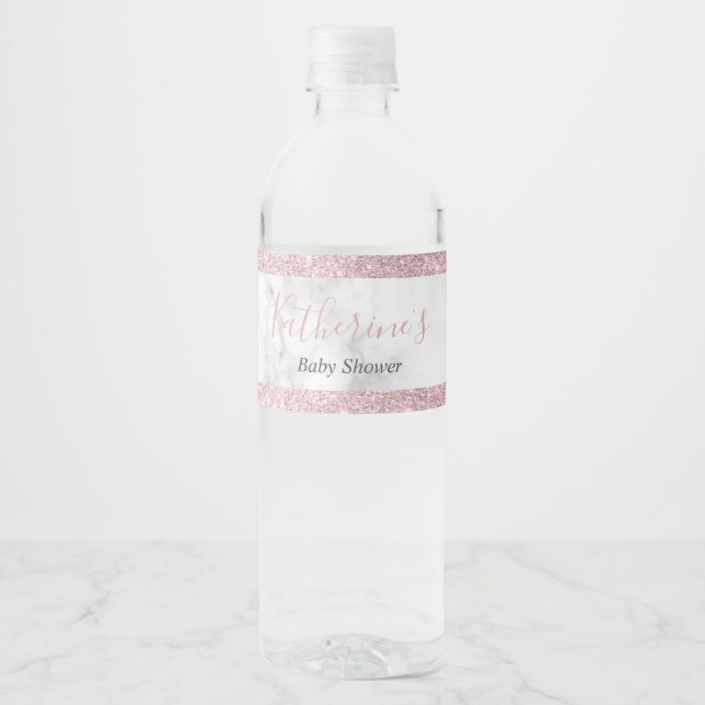 Elegante Rose Gold Glitzer Whirlpool Kinderdusche (Vorderseite)