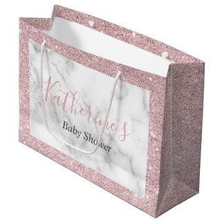Elegante Rose Gold Glitzer Whirlpool Kinderdusche Große Geschenktüte