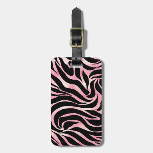 Elegante Rose Gold Glitzer Zebra Black Animal Prin Gepäckanhänger