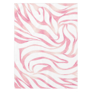 Elegante Rose Gold Glitzer Zebra Weißes Tier Print Tischdecke