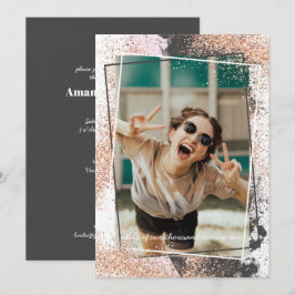 Elegante Rose Gold Graduation Party Einladung