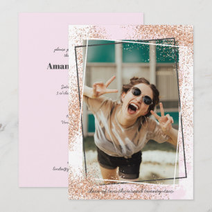 Elegante Rose Gold Graduation Party Einladung