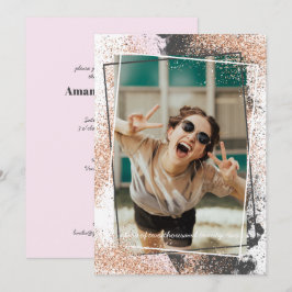 Elegante Rose Gold Graduation Party Einladung