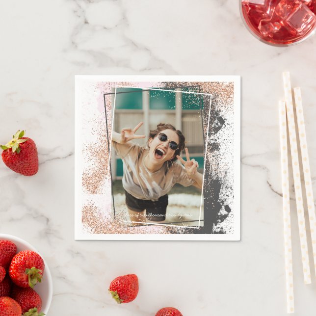 Elegante Rose Gold Graduation Party Napkins Serviette (Beispiel)