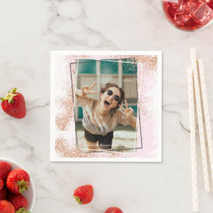 Elegante Rose Gold Graduation Party Serviette