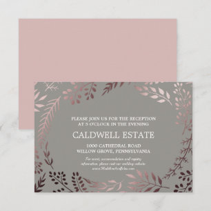 Elegante Rose Gold & Gray Hochzeitskarte Begleitkarte