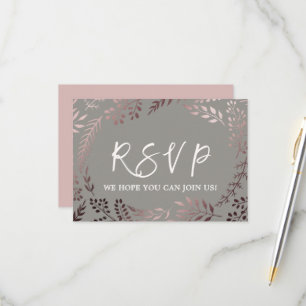 Elegante Rose Gold & Gray Wedding Website RSVP Car
