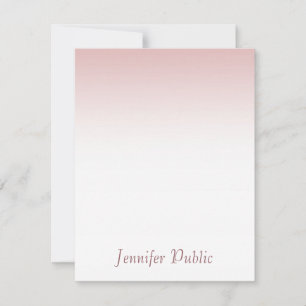 Elegante Rose Gold Handgeschriebenes Skript Modern Mitteilungskarte