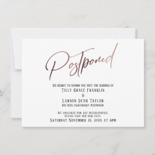 Elegante Rose Gold Handwriting Zurückgestellt Hoch Einladung