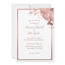 Elegante Rose Gold Hochzeit Einladung