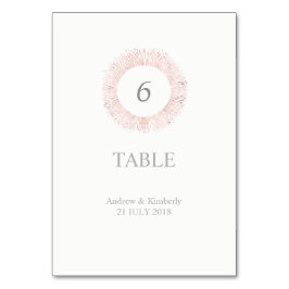 Elegante Rose Gold Hochzeit Tischnummer