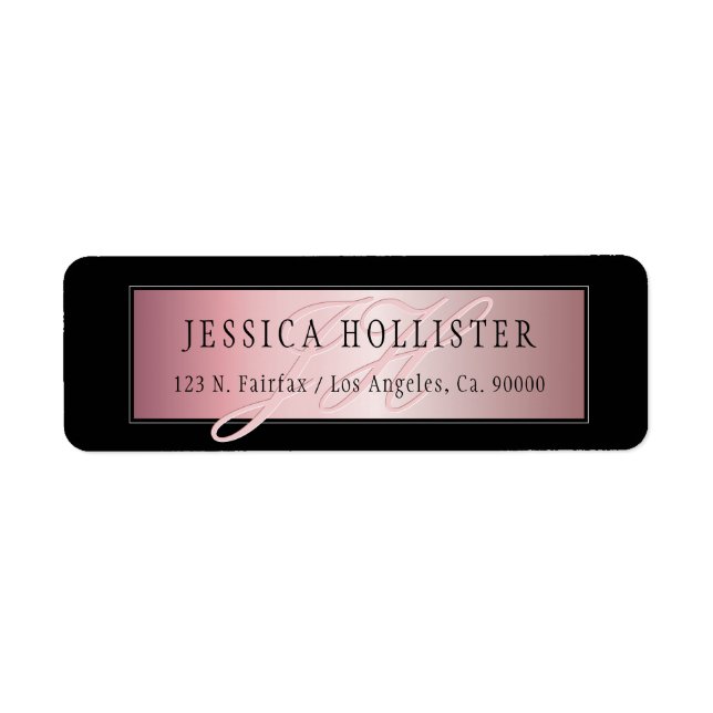 Elegante Rose Gold | Ihr Name und Ihre Adresse (Vorne)