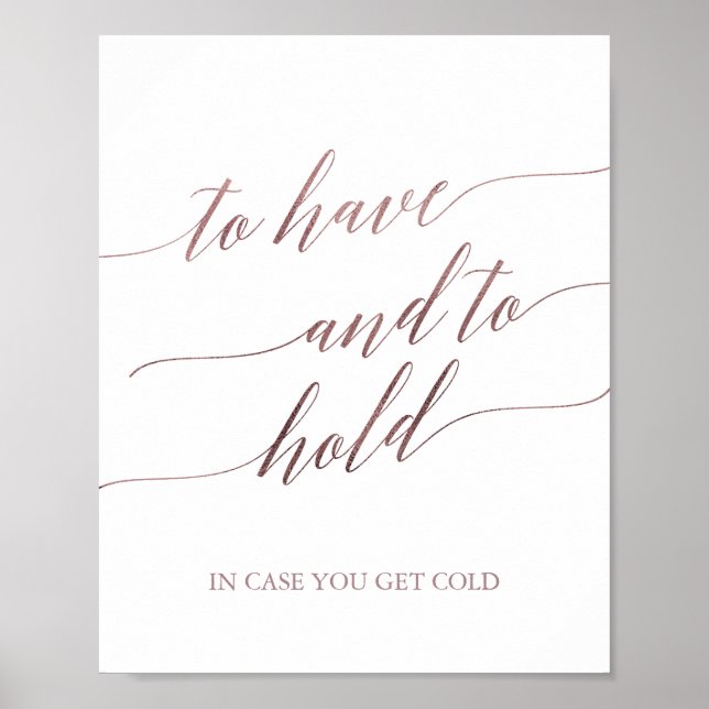 Elegante Rose Gold Kalligraphie zu haben und zu ha Poster (Vorne)
