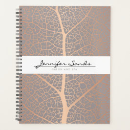 Elegante Rose Gold Leaf Tree Muster Ernennung Planer
