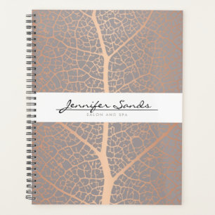 Elegante Rose Gold Leaf Tree Muster Ernennung Planer