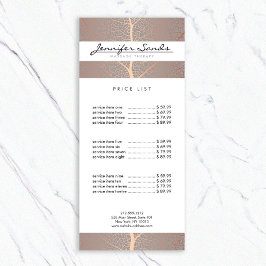 Elegante Rose Gold Leaf Tree Muster Werbekarte