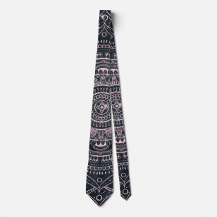 Elegante Rose Gold Mandala Gray Nebel Design Krawatte