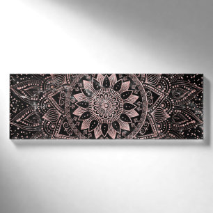 Elegante Rose Gold Mandala Punkte und Marmor Kunst Namenschild