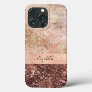 Elegante Rose Gold Marble Agate Script Case-Mate i iPhone Hülle