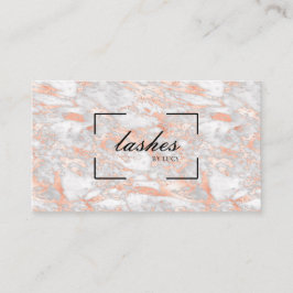 Elegante Rose Gold Marble Business Card Lash Bar Visitenkarte