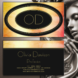 Elegante Rose Gold Marble Trendy Marbled Monogram Visitenkarte