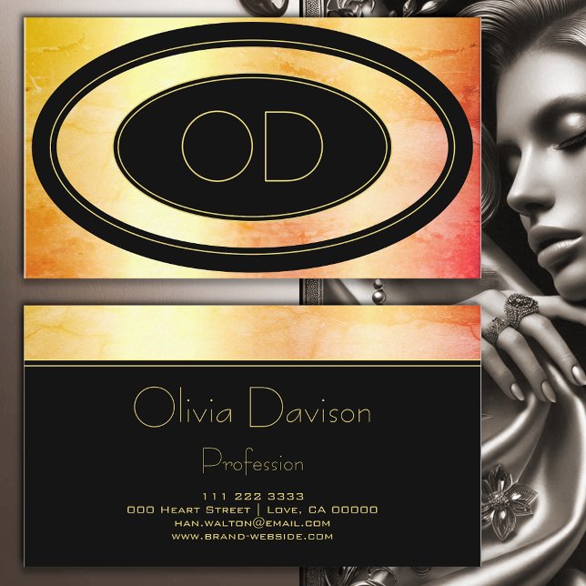 Elegante Rose Gold Marble Trendy Marbled Monogram Visitenkarte (Von Creator hochgeladen)