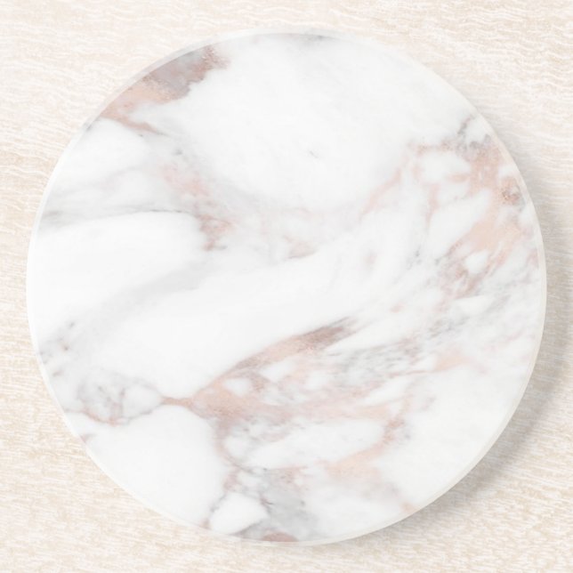 Elegante Rose Gold-Marmor-Vorlage Trendy Getränkeuntersetzer (Vorne)