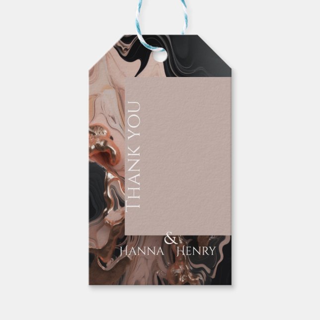 Elegante Rose Gold Marmorstruktur Geschenkanhänger (Vorderseite)