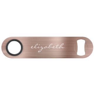 Elegante Rose Gold Metallic Personalisiert Speed Flaschenöffner
