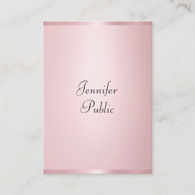 Elegante Rose Gold Moderne Kalligraphie Beruflich Visitenkarte (Vorderseite)