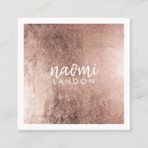Elegante Rose Gold Moderne quadratische Weiß Visitenkarte