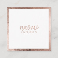 Elegante Rose Gold Moderne quadratische Weiß
