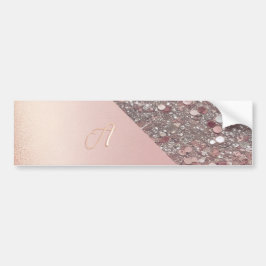 Elegante Rose Gold Monogram Autoaufkleber