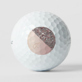 Elegante Rose Gold Monogram Golfball