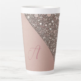 Elegante Rose Gold Monogram Milchtasse