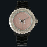 Elegante Rose Gold Monogram Name Script Armbanduhr<br><div class="desc">Diese elegante Uhr mit goldenem Hintergrund in der Rose und weißem Monogramm-Namen im Script ist fantastisch für dieses Produkt zu haben. Darüber hinaus ist es mit goldgeometrischen Linien, die Schönheit in seinem Aussehen. Das Beste ist, dass Sie es personalisieren können, indem Sie Ihren ursprünglichen Namen, die es interessanter machen. Wenn...</div>