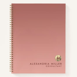 Elegante Rose Gold Monogram Notizbuch