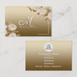 Elegante Rose Gold Monogram Visitenkarte