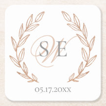 Elegante Rose Gold Monogram Wedding