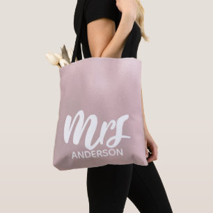 Elegante Rose Gold Mrs. Surname Tasche