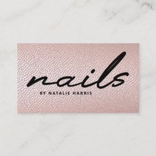 Elegante Rose Gold Nail Technician Chic Visitenkarte
