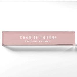 Elegante Rose Gold Name Plate für Schreibtisch Namensplakette
