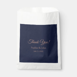 Elegante Rose Gold Navy Blue Wedding Geschenktütchen