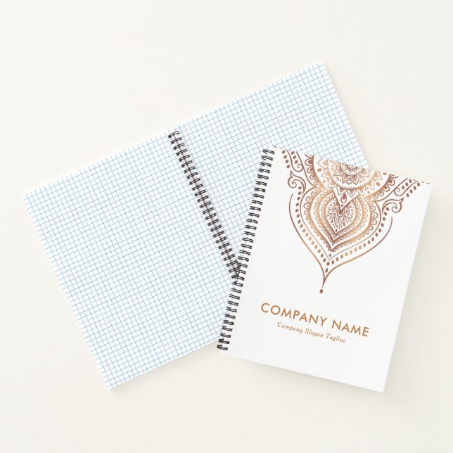 Elegante Rose-Gold Paisley Ornament Notizbuch (Innenseite)