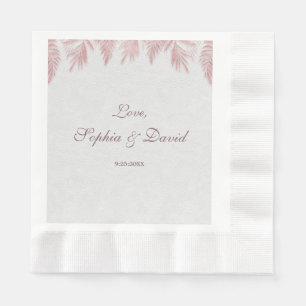 Elegante Rose Gold Palm Blätter Hochzeit Serviette
