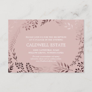 Elegante Rose Gold & Pink Hochzeitskarte Begleitkarte