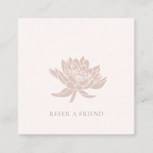 ELEGANTE ROSE GOLD PINK LOTUS FLORAL REFANTIEREN E QUADRATISCHE VISITENKARTE