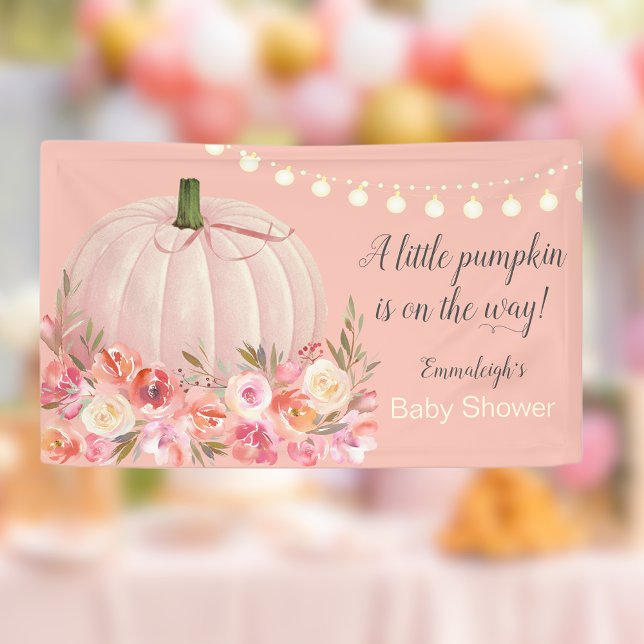 Elegante Rose Gold Pumpkin Baby Dusche Banner (Von Creator hochgeladen)